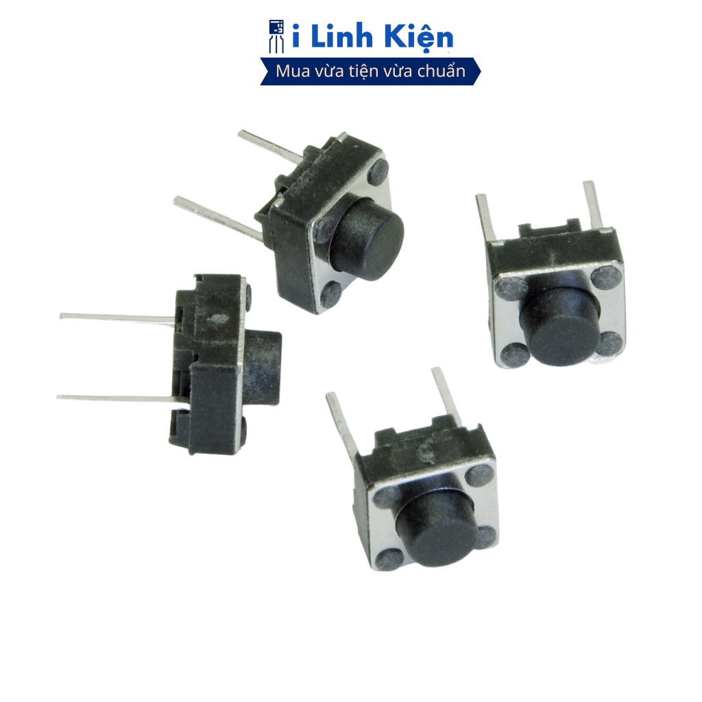 Nút nhấn 6x6mm 2P DIP 2 chân đảm bảo chất lượng ilinhkien