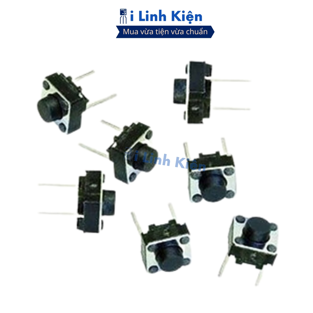 Nút nhấn 6x6mm 2P DIP 2 chân đảm bảo chất lượng ilinhkien