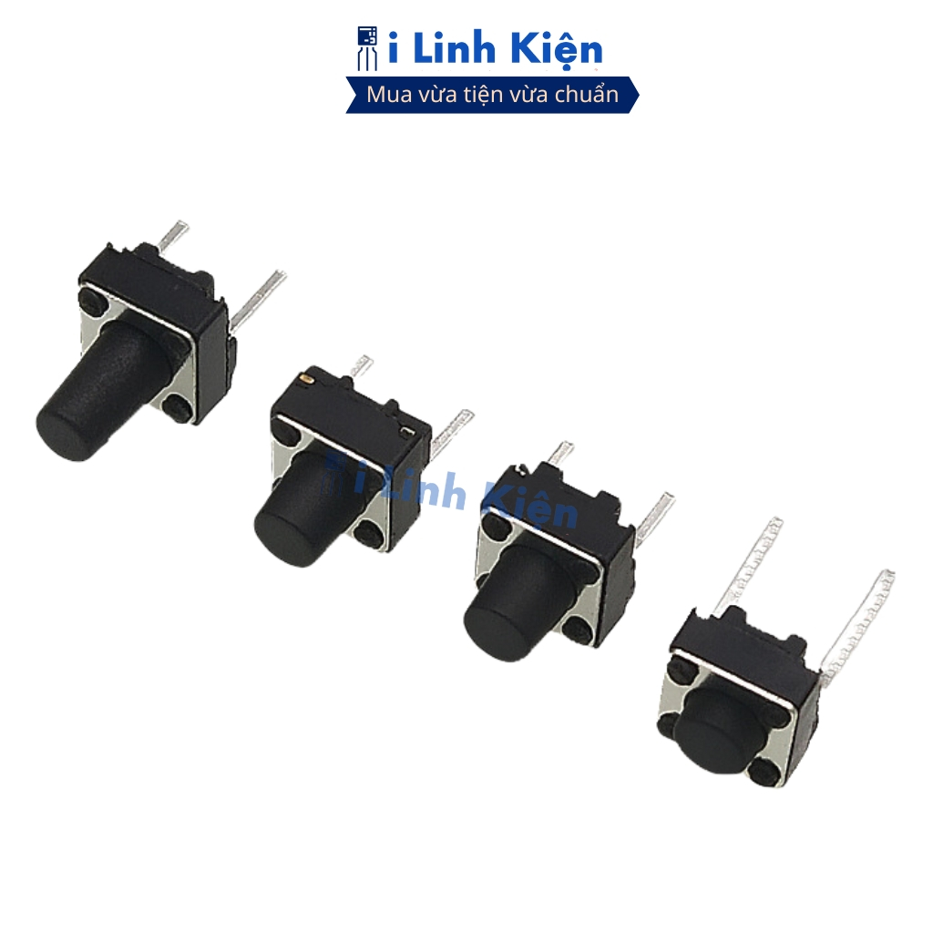 Nút nhấn 6x6mm 2P DIP 2 chân đảm bảo chất lượng ilinhkien