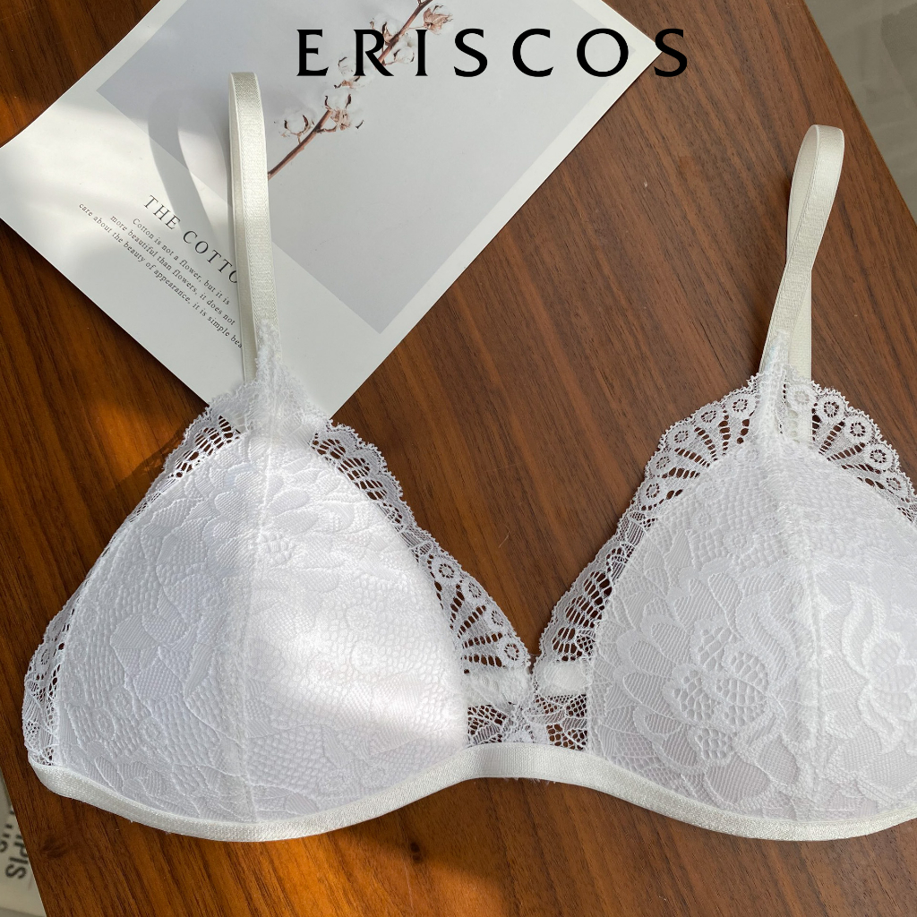 Áo bra nữ ren mút mỏng không gọng hở lưng thoáng mát gợi cảm nhẹ tênh Eriscos E1009