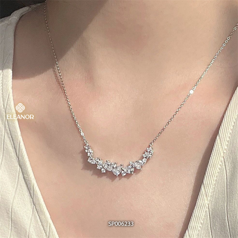 Dây chuyền nữ titan Eleanor Accessories thiết kế đính đá lấp lánh phụ kiện trang sức vòng cổ 6233