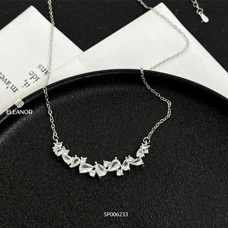 Dây chuyền nữ titan Eleanor Accessories thiết kế đính đá lấp lánh phụ kiện trang sức vòng cổ 6233