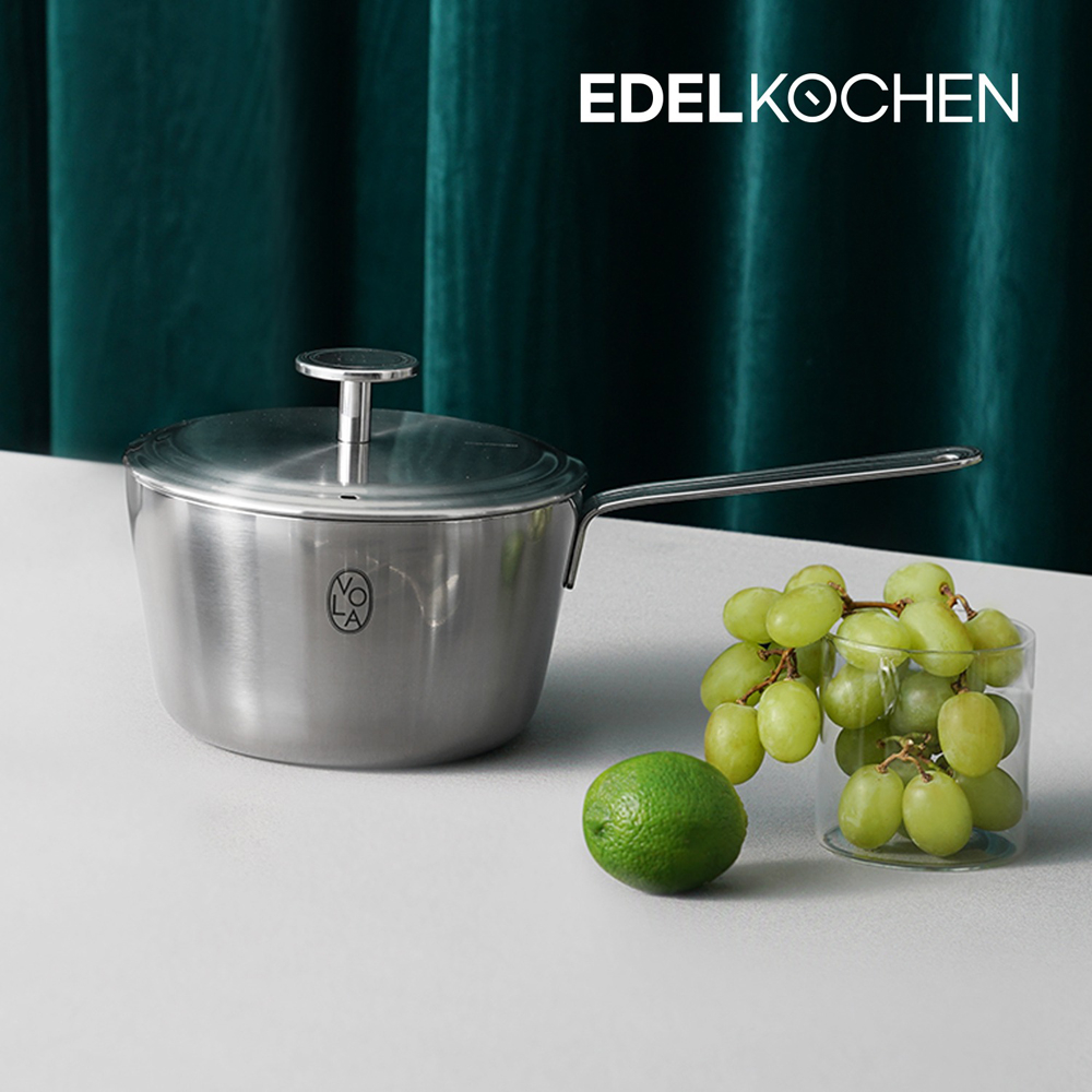 Nồi inox 316 cán dài, quánh 5 lớp nguyên khối cao cấp Edelkochen Vola Collection size 16cm