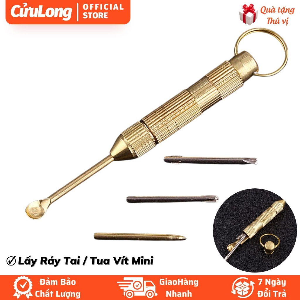 Cây Lấy Ráy Tai Đa Năng 4 Trong 1 có tua vít nhỏ móc khoá đầu ngắn bé ...