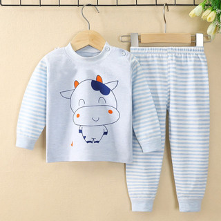 Bộ dài tay thu đông bé trai, bộ cotton dài tay trẻ em bé trai in hình ngộ nghĩnh Maruka Fashion