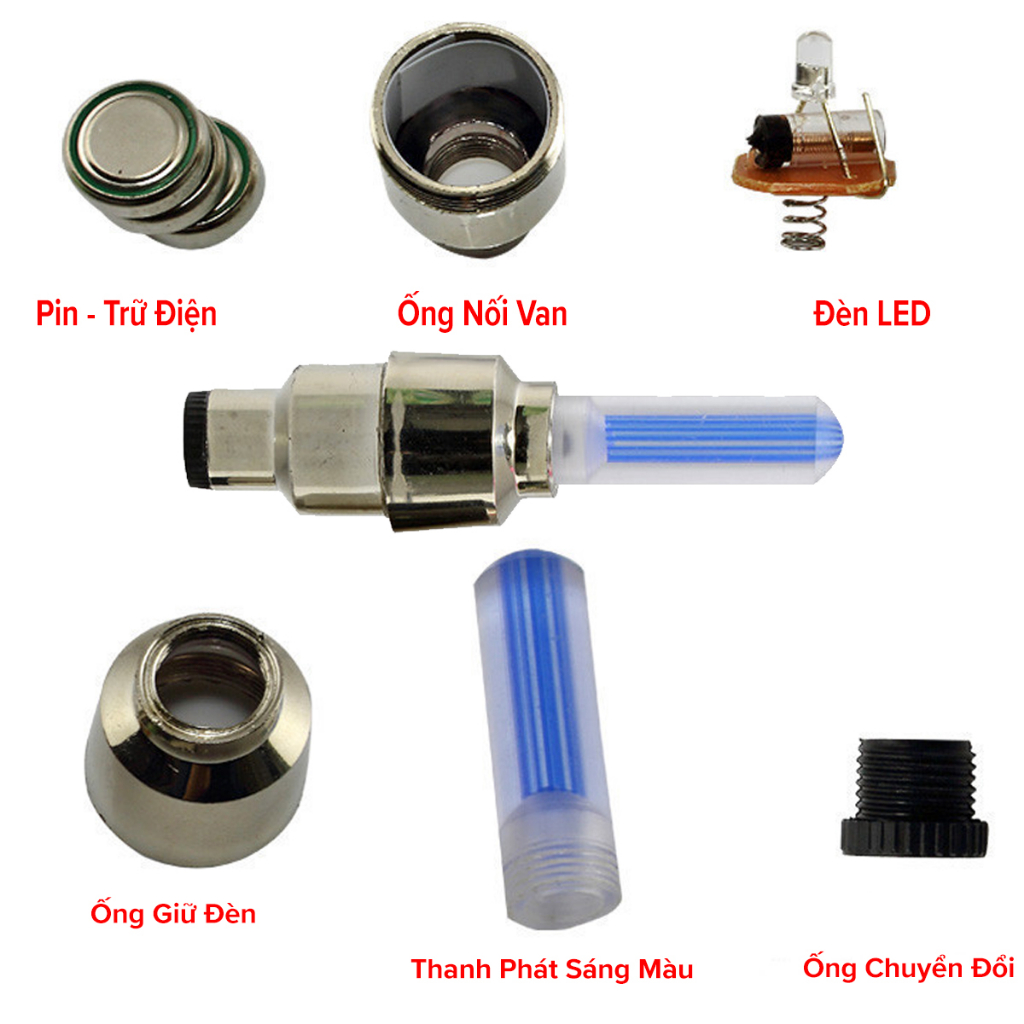Ảnh Đèn Gắn Van Xe Đạp – Bộ 2 Chiếc Đèn LED Neon Gắn Van Xe Đạp Xe Máy Ô Tô Thể Thao Ngầu Lòi Chính Hãng Amalife 4