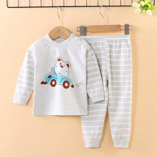 Bộ dài tay thu đông bé trai, bộ cotton dài tay trẻ em bé trai in hình ngộ nghĩnh Maruka Fashion