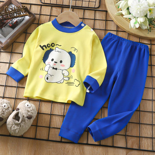 Bộ dài tay thu đông bé trai, bộ cotton dài tay trẻ em bé trai in hình ngộ nghĩnh Maruka Fashion