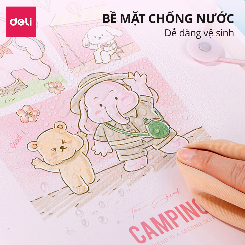 [VOUCHER 20%]Cặp Túi Đựng Tài Liệu A4 Deli File Đựng Tài Liệu 8 Ngăn Túi Hồ Sơ  Đa Năng Trong Suốt Pastel