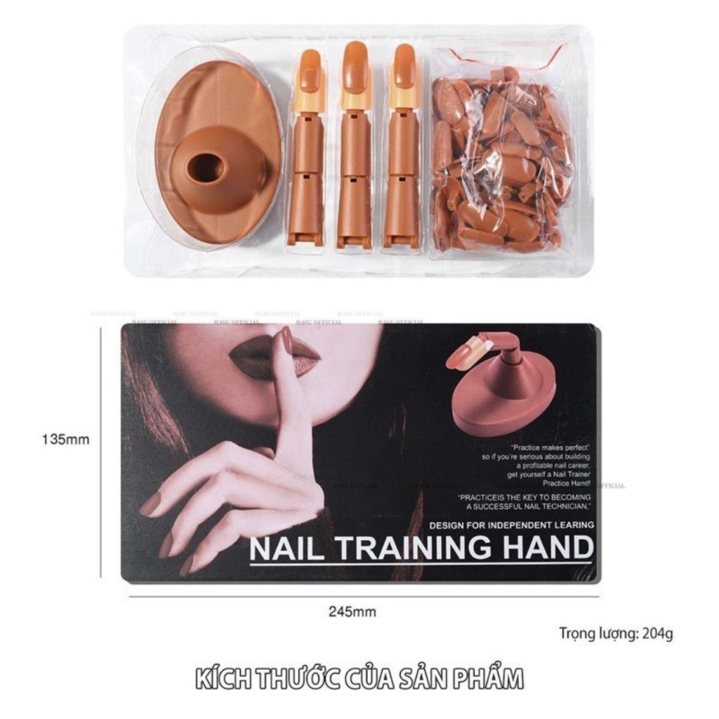 [Sản phẩm mới] Ngón tay giả học làm nail chuyên dụng - loại có khớp ngón tay cử động linh hoạt (tặng kèm 100 móng giả)