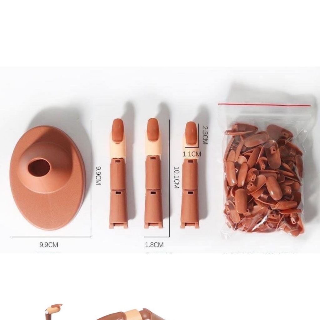 [Sản phẩm mới] Ngón tay giả học làm nail chuyên dụng - loại có khớp ngón tay cử động linh hoạt (tặng kèm 100 móng giả)