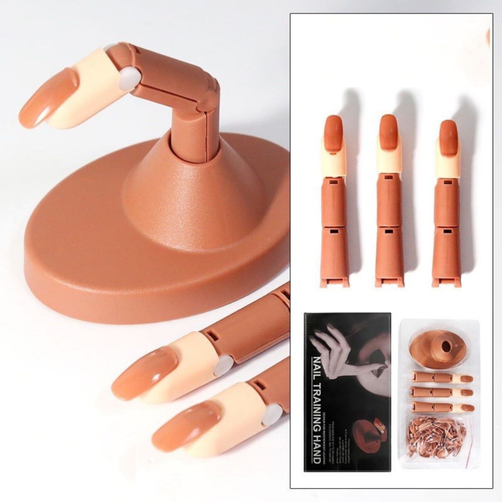 [Sản phẩm mới] Ngón tay giả học làm nail chuyên dụng - loại có khớp ngón tay cử động linh hoạt (tặng kèm 100 móng giả)