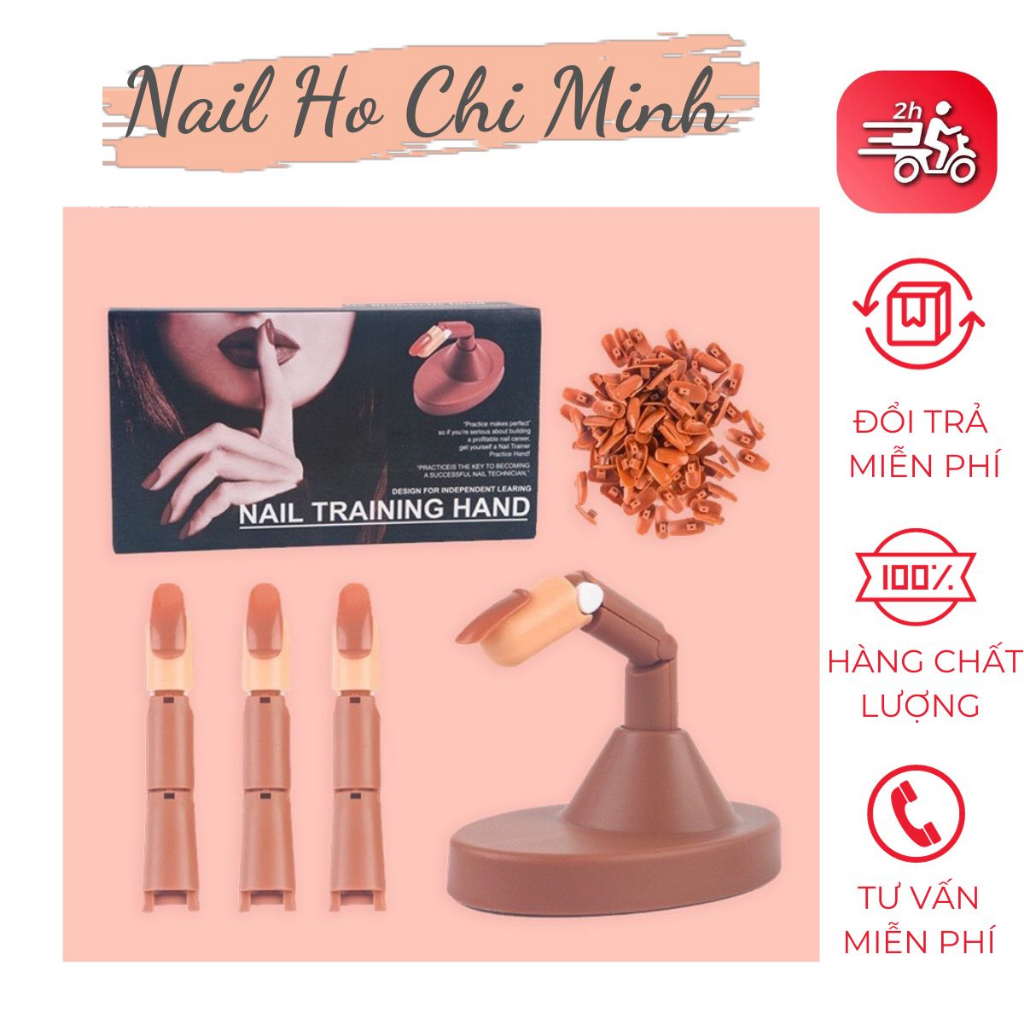 [Sản phẩm mới] Ngón tay giả học làm nail chuyên dụng - loại có khớp ngón tay cử động linh hoạt (tặng kèm 100 móng giả)
