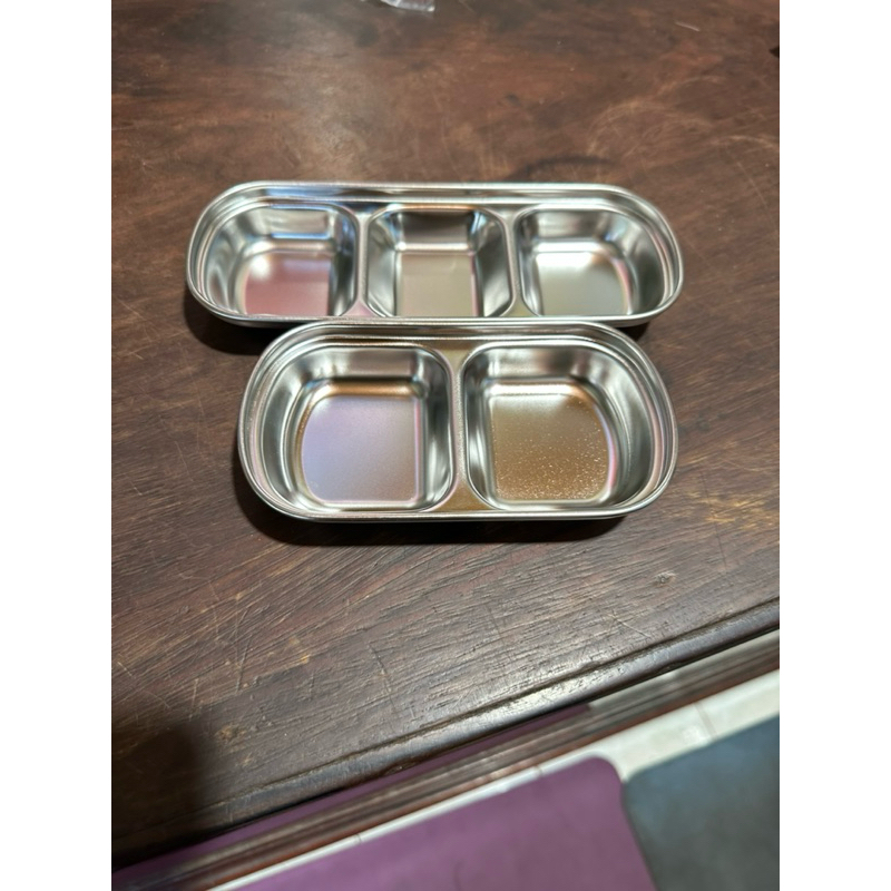 Dĩa Chấm Inox 2 Ngăn 3 Ngăn Đựng Gia Vị Sốt Chấm Hàn Quốc