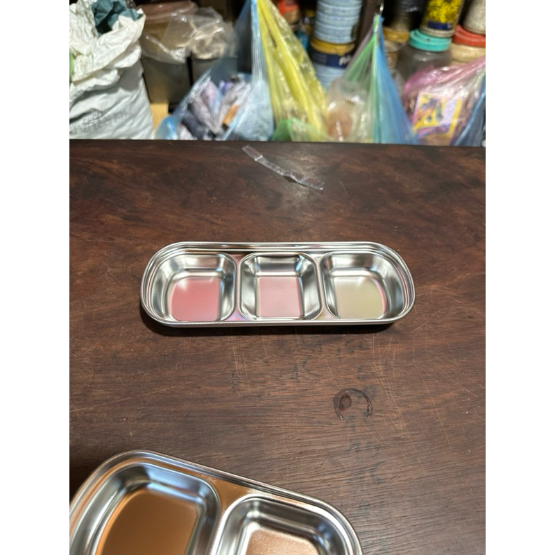 Dĩa Chấm Inox 2 Ngăn 3 Ngăn Đựng Gia Vị Sốt Chấm Hàn Quốc