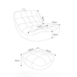Ghế Sofa lười hạt xốp vải giả da kiểu  dáng quý phái có đôn gác chân mềm mại bền màu và sạch đẹp sang trọng — ảnh 5