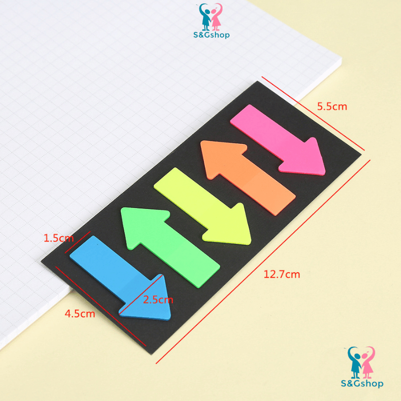 Set 3 Miếng dán đánh dấu trang sticky giấy note mũi tên huỳnh quang ...