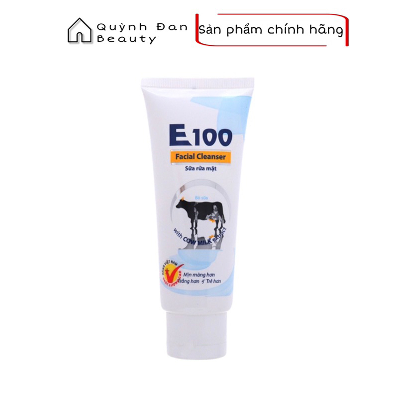 Sữa Rửa Mặt E100 100g - 80g - Nghệ - Bò - Nha Đam Cho Làn Da Sạch Và Sáng Mịn