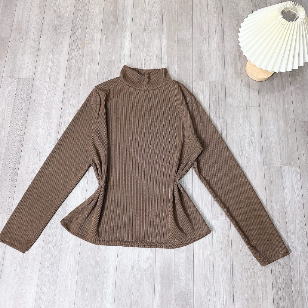 Áo Thun Cổ Lọ Tay Dài Bigsize Nữ – Áo Giữ Nhiệt Vải Tăm Nỉ Co Giãn, Size 40–92kg G216