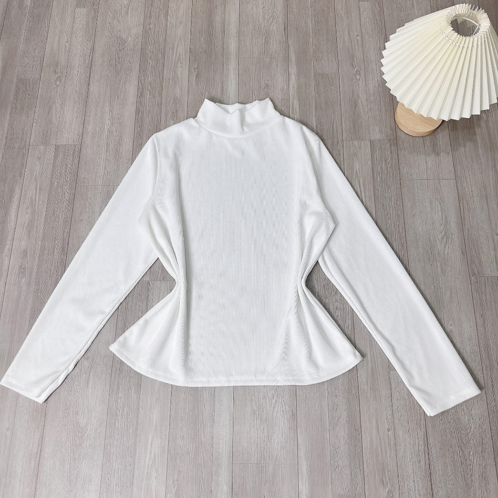 Áo Thun Cổ Lọ Tay Dài Bigsize Nữ – Áo Giữ Nhiệt Vải Tăm Nỉ Co Giãn, Size 40–92kg G216