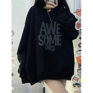 Áo sweater nữ HappyFamily - Mẫu áo in chữ Awesome Never Give Up chất nỉ da cá cao cấp