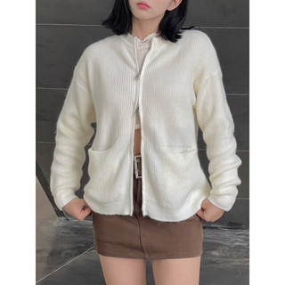 Áo khoác len 2 túi vuông kéo khoá 2 đầu - 247store- Lencardigan7703