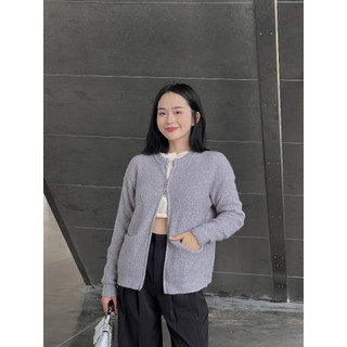 Áo khoác len 2 túi vuông kéo khoá 2 đầu - 247store- Lencardigan7703