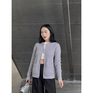 Áo khoác len 2 túi vuông kéo khoá 2 đầu - 247store- Lencardigan7703