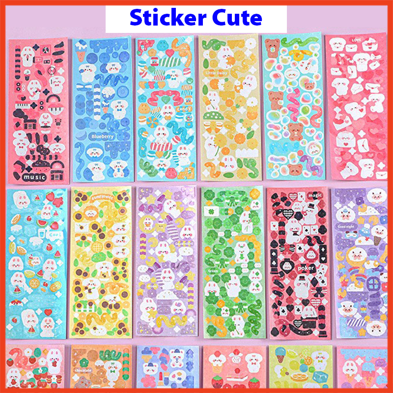 Miếng Dán Sticker ST18 cute trang trí dán bình nước, bút ... chống nước ...