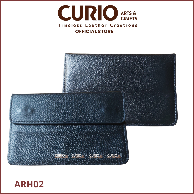 (Da Thật) Ví Da Đựng Giấy Tờ Xe, Bao Da Đăng Kiểm Da Bò Thật, Xanh Navy, BH 12 Tháng, CURIO LEATHER - ARH02