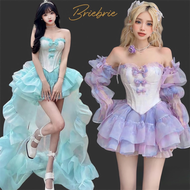 Set áo croptop coset + chân váy xoè Briebrie đầy cá tính