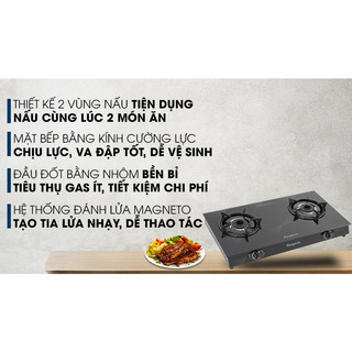 Bếp ga đôi Kangaroo KG8G1A Chính Hãng100%+đánh lửa Magneto,lửa tỏa đều, tiết kiệm gas-Bảo Hành12t