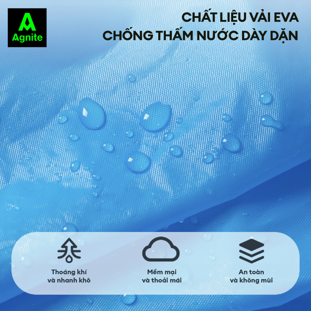 Áo mưa Agnite chất liệu EVA cao cấp - Siêu bền - Chống thấm nước tốt - Thiết kế thoải mái - Nhiều màu sắc - VS4075