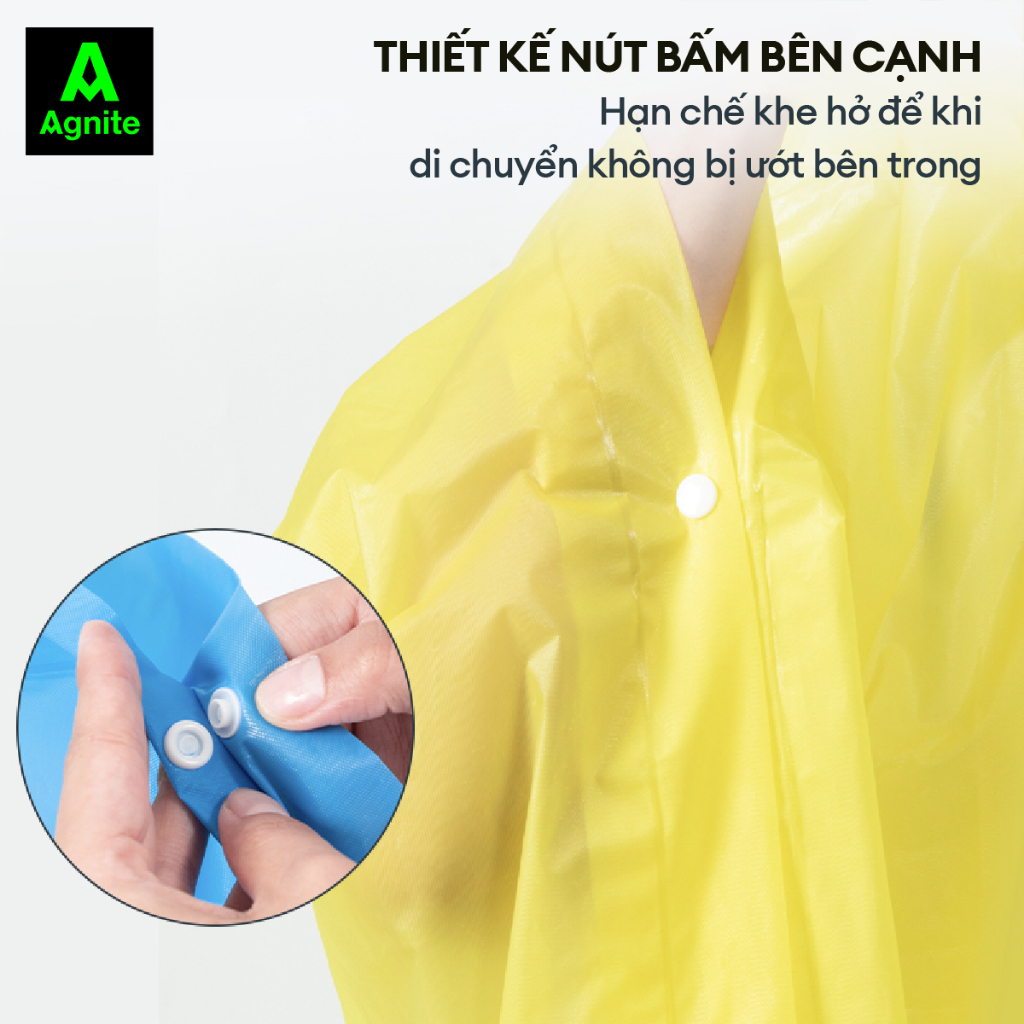Áo mưa Agnite chất liệu EVA cao cấp - Siêu bền - Chống thấm nước tốt - Thiết kế thoải mái - Nhiều màu sắc - VS4075