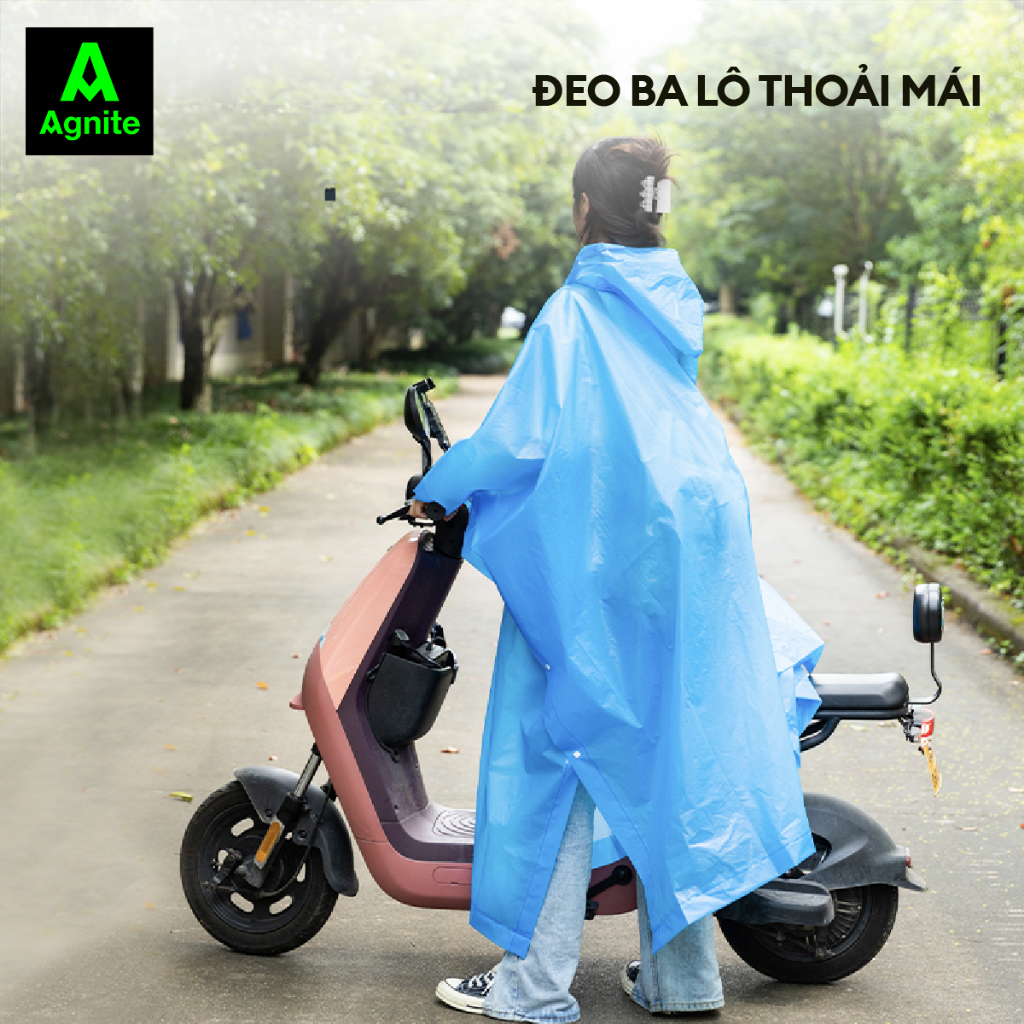 Áo mưa Agnite chất liệu EVA cao cấp - Siêu bền - Chống thấm nước tốt - Thiết kế thoải mái - Nhiều màu sắc - VS4075