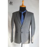 Bộ vest nam 2 nút trung niên màu xám đậm tặng kèm cà vạt ghim cài full size có hộp đựng làm quà tặng — ảnh 4