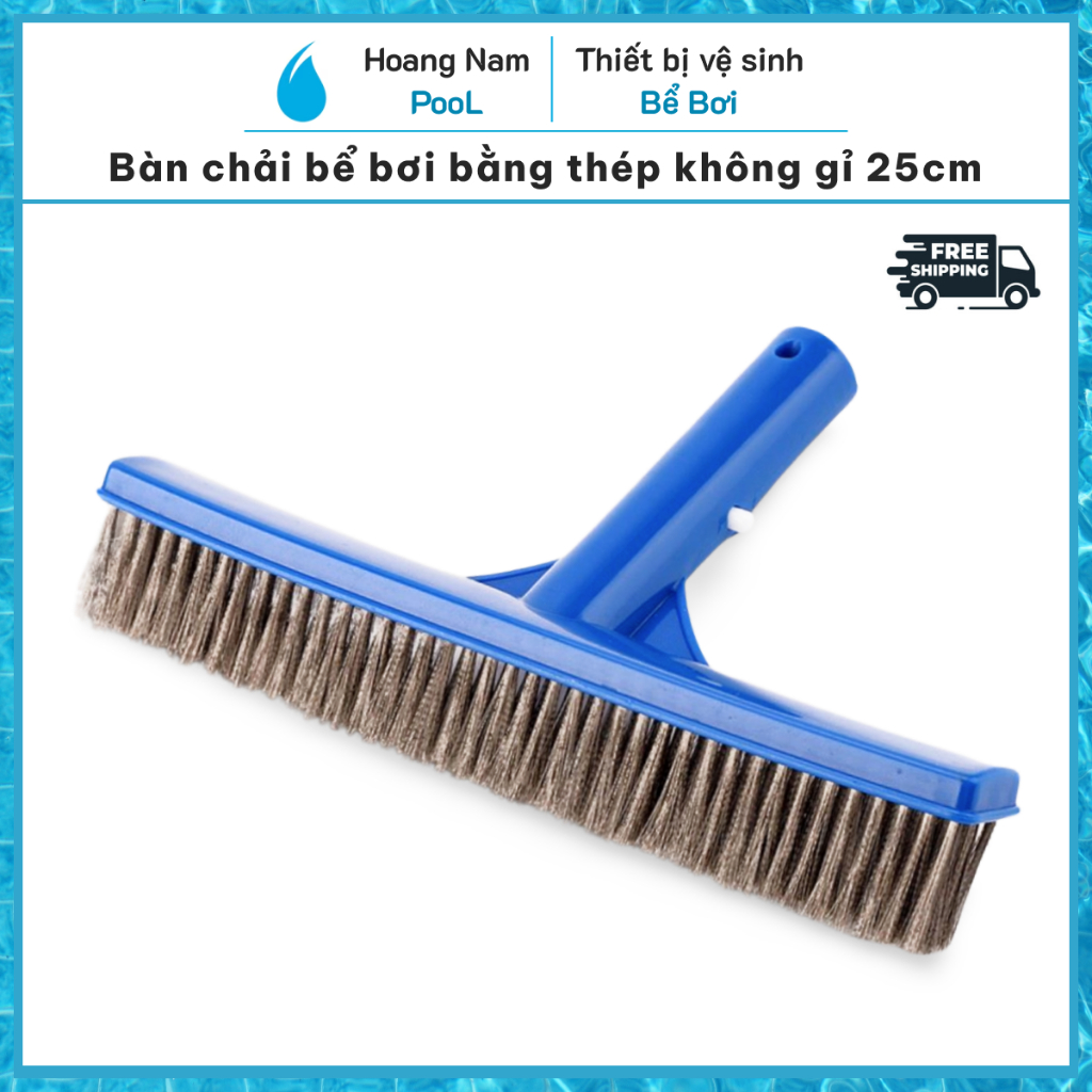 Chổi cọ bể bơi bằng thép không gỉ 25cm, Bàn chải hồ bơi bằng thép không ...