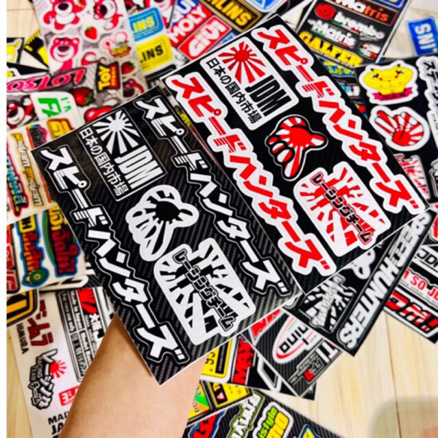 Tem Decal Logo Sticker Set Mini Trang Trí Xe Kiểu JDM Japan Phối 2 Màu ...