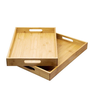 khay đựng trà kệ montessory Khay gỗ đa năng có tay cầm decor chụp ảnh, đựng đồ dùng phụ kiện