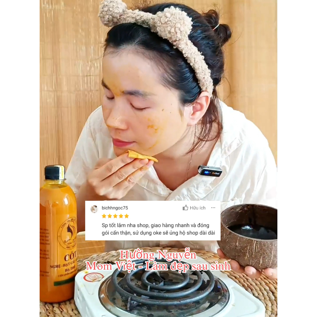 Nghệ gừng hạt gấc hạ thổ, rượu gừng nghệ hạ thổ MomViet đậm đặc cho 100ml Da MẶT
