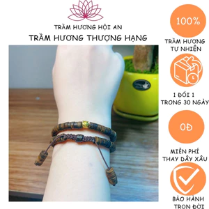 Vòng trầm hương Indo bánh xe mixx charrm vàng 24ka-Giành cho nữ-Trầm hương Hội an.