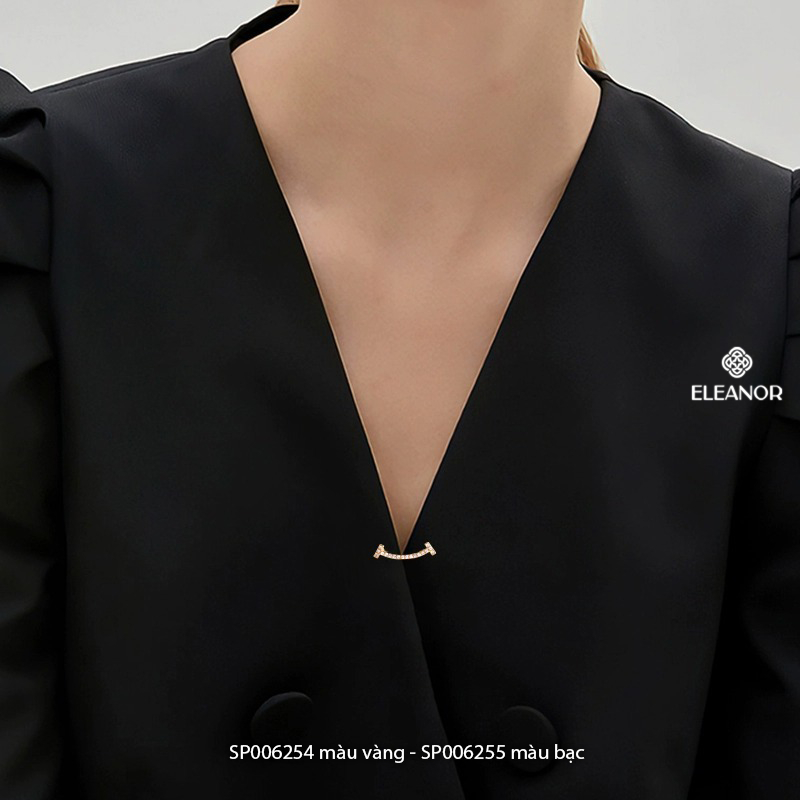 Ghim cài áo nam nữ Eleanor Accessories viền cong đính đá phụ kiện thời trang trâm cài 6254