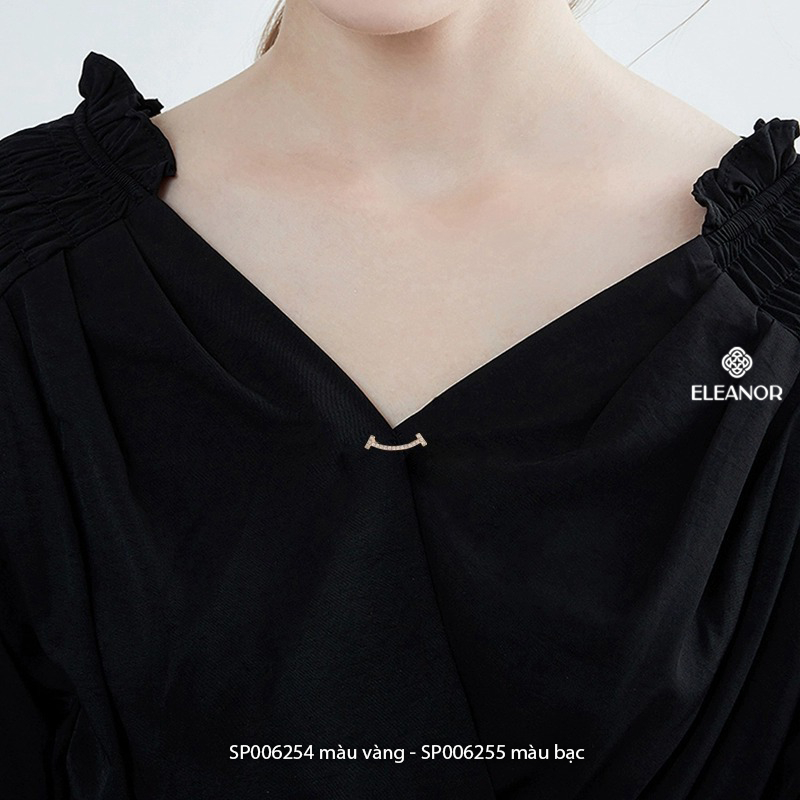 Ghim cài áo nam nữ Eleanor Accessories viền cong đính đá phụ kiện thời trang trâm cài 6254