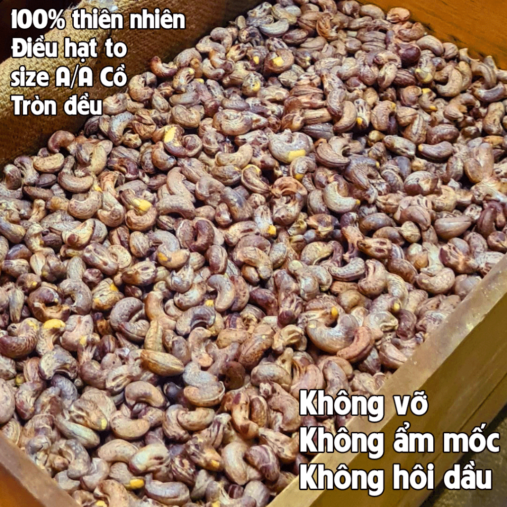 [Mua 2 hộp tặng 1 hũ tỏi ớt 115g] 500g Hộp quà đặc biệt Hạt điều Rang Củi Hải Bình Gia Lai rang củi tự nhiên - Mới rang