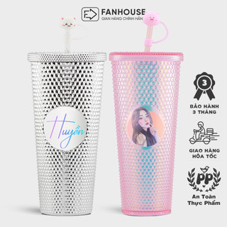 Bình cách nhiệt Kim Cương Fan House dung tích 710ml, chất liệu nhựa APS, cách nhiệt 2-3h, tặng kèm sticker và cọ rửa