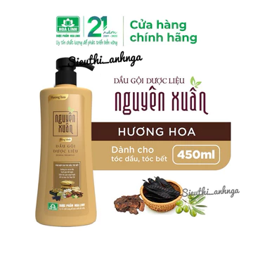 Dầu gội dược liệu Nguyên Xuân Bồng bềnh 450ml - Dành cho tóc dầu bết - Tặng thêm 50ml giá không đổi.