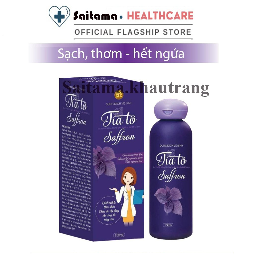 Dung Dịch Vệ Sinh Tía Tô Saffron 150ml Hết Khí Hư Nấm Ngứa Mùi Hôi Vùng Kín