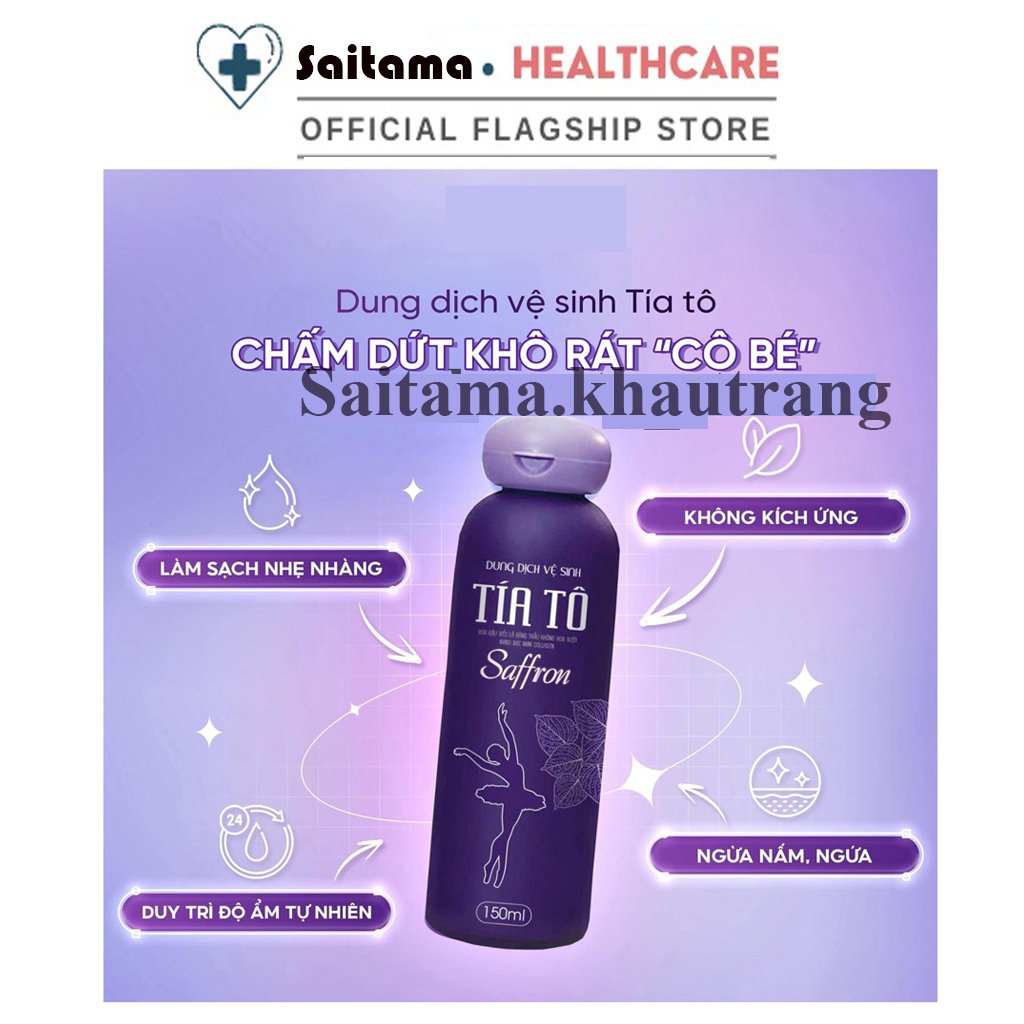 Dung Dịch Vệ Sinh Tía Tô Saffron 150ml Hết Khí Hư Nấm Ngứa Mùi Hôi Vùng Kín