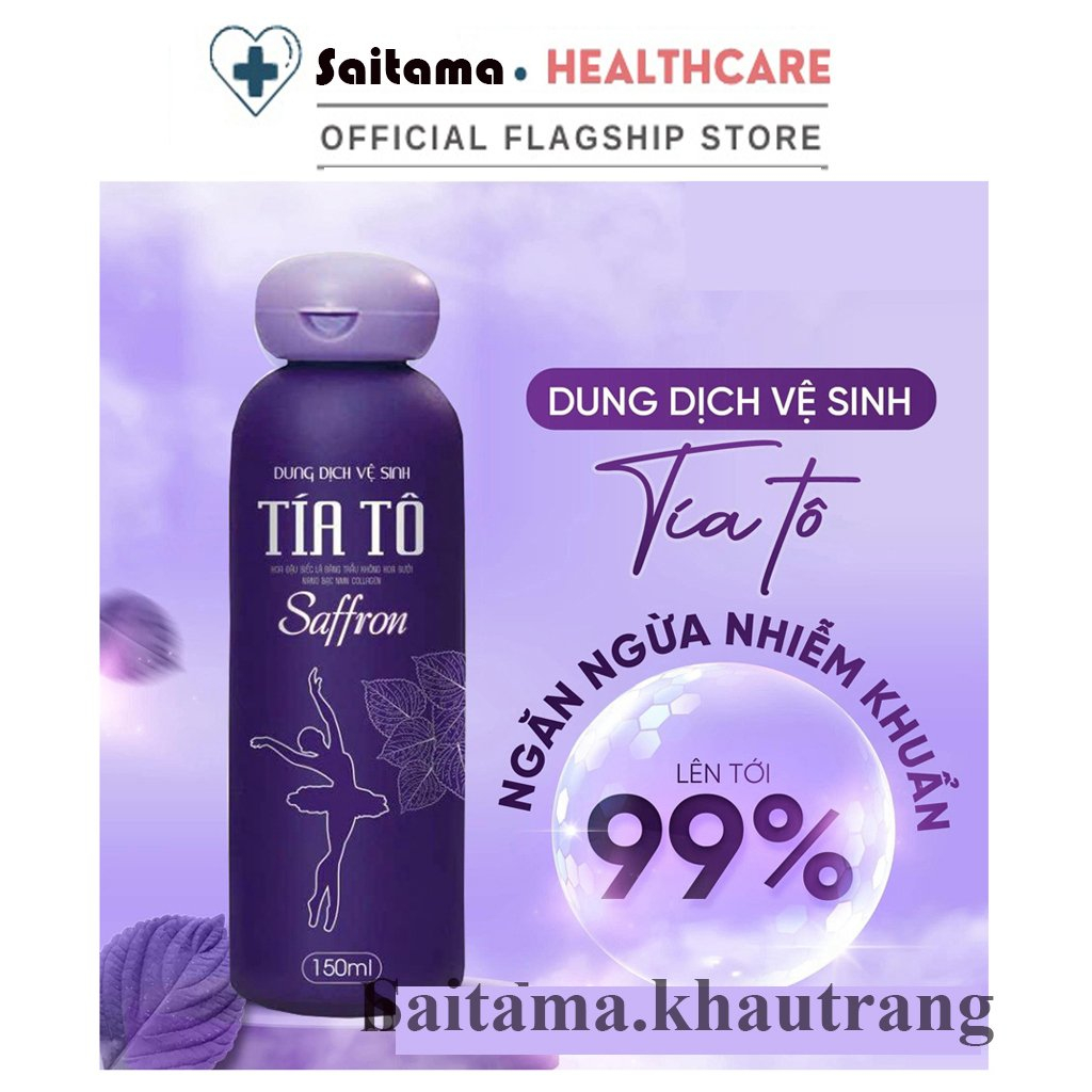 Dung Dịch Vệ Sinh Tía Tô Saffron 150ml Hết Khí Hư Nấm Ngứa Mùi Hôi Vùng Kín