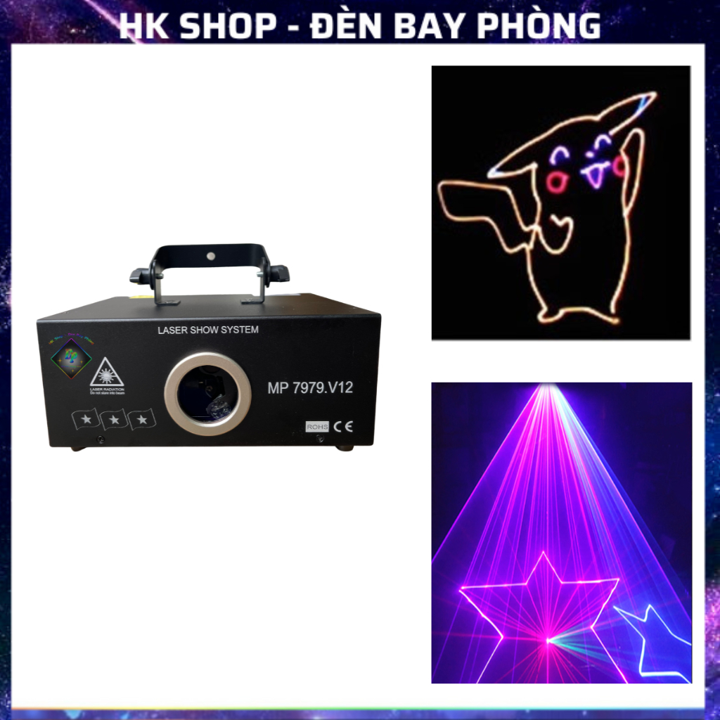 Đèn Laser Bay Phòng MP 7979 V12 mới nhất hiện tại dùng cho bar , bay phòng , pub , louge , sân khấu